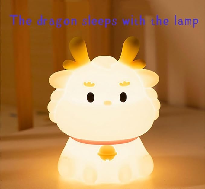 Little Dragon Kids Night Light, Cute Animal Soft Silicone LED Color Changing Lamp，Rechargeable Nursery Bedside Bedroom Table Decor, Best Birthday Christmas Gift for Kid Girl Boy