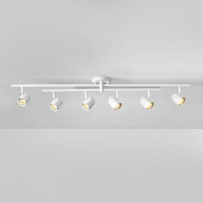 Globe Electric 6-Light Track Lighting, Center-Swivel Track Bar with Adjustable Heads, Matte White 45-Inch Dimmable Fixture for Modern Kitchen & Ceiling Lighting