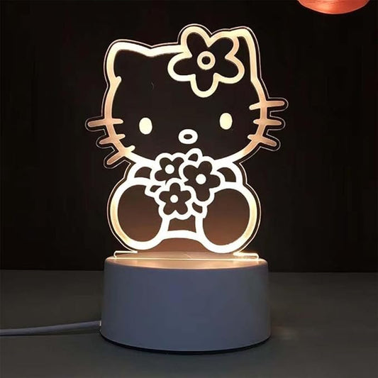 3 Color Change Cartoon Night Light, 3D Kawaii LED Desk Lamp, Acrylic Sleep Night Lamp As Best Gifts for Women Teens Boys Girls
