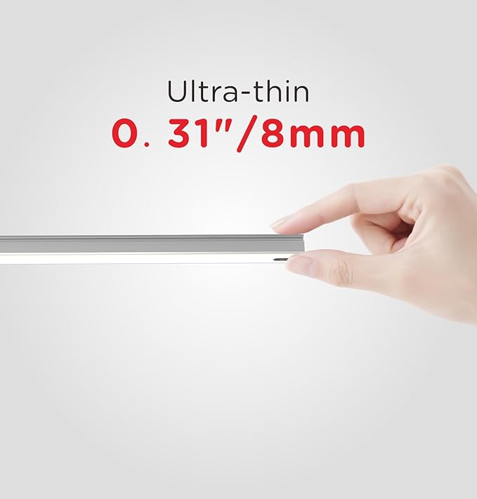 Leetdud Hand Wave Under Cabinet LED Lighting Plug in, 20 Inch 2 Pcs Dimmable Linkable Ultra Thin Aluminum Alloy Housing, 4000K Natural White Motion Sensor Counter Lights for Kitchen, Shelf, Cupboard