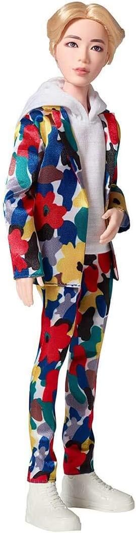 Mattel BTS 11-in Jin Fashion Doll, Based on Bangtan Boys Global Boy Band, Highly Articulated Figure, Toy for Boys and Girls Age 6 and Up.