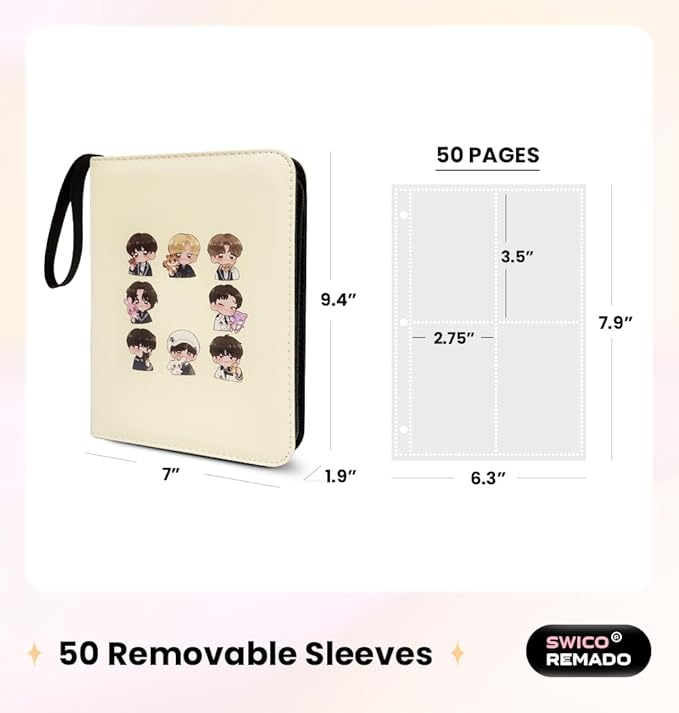 Cute Photocard Binder 400 Pockets Photocard Holder Book with Sleeves Photo Album for Lomo Cards