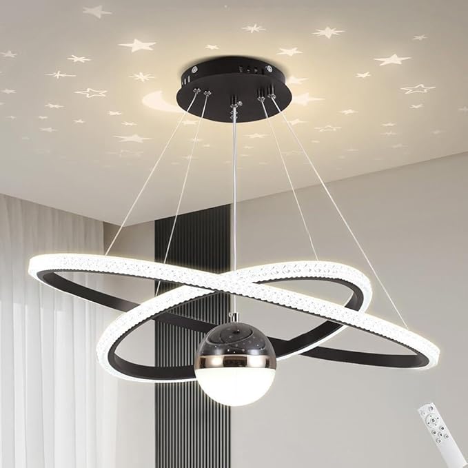 My Precious Modern Chandelier, Dimmable LED Chandelier with 3 Color Temp, Hanging Pendant Light for Kitchen Island, Modern Chandliers for Dinning Room, Bedroom, Living Room