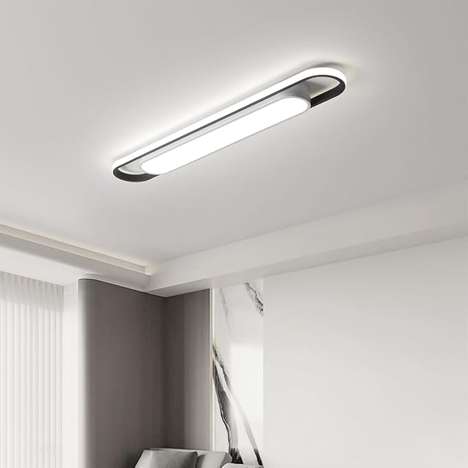 Modern LED Ceiling Lights,6500K Flush Mount Ceiling Lamp,50W Metal Smart Ceiling Chandelier Lighting Fixture for Kitchen Living Room Bedroom Dining Room Office Garage (36.2")