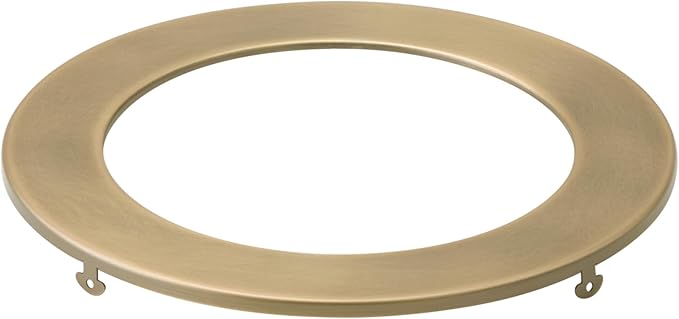 Kichler Direct-to-Ceiling Decorative Trim in Natural Brass, For Use with Kichler 6" Round Slim Fixtures, 1 Count, (7" W x .5" H), ‎DLTSL06RNBR