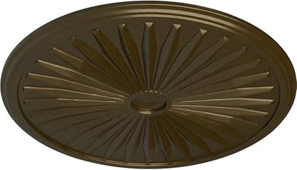 33 1/8"OD x 3 1/2"ID x 1 3/8"P Leandros Ceiling Medallion (Fits Canopies up to 5"), Hand-Painted Brass