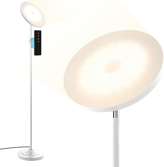 hanaking 30W/2600LM Bright Floor Lamp with Remote Control, RGB Color Changing Torchiere Floor Lamp, Stepless Adjust Color Temperatures and Brightness for Bedroom and Play Room