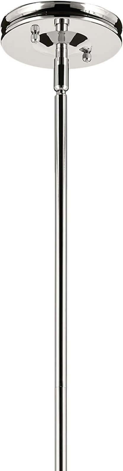 Kichler Laria 1-Light Pendant Light Fixture with Clear Glass in Polished Nickel, Kitchen Island Hanging Light for Traditional Spaces, Sloped Ceiling Compatible (19.75" x 16"), 52775PNCLR