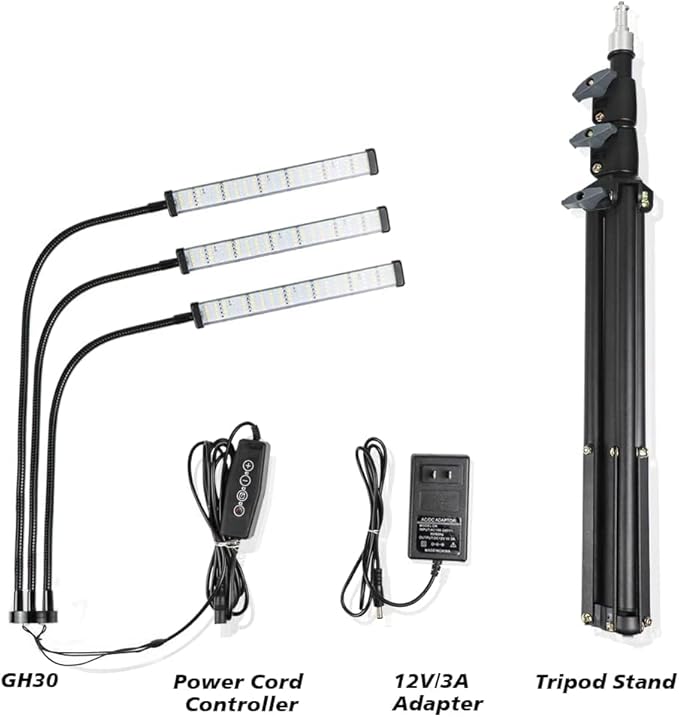 Grow Light with Stand,150W 252 LEDs 6000K Full Spectrum White Floor Lamp UV Plant Lights for Indoor Plants,5 Dimmable Levels & Auto On/Off Timer 4 8 12 Hrs
