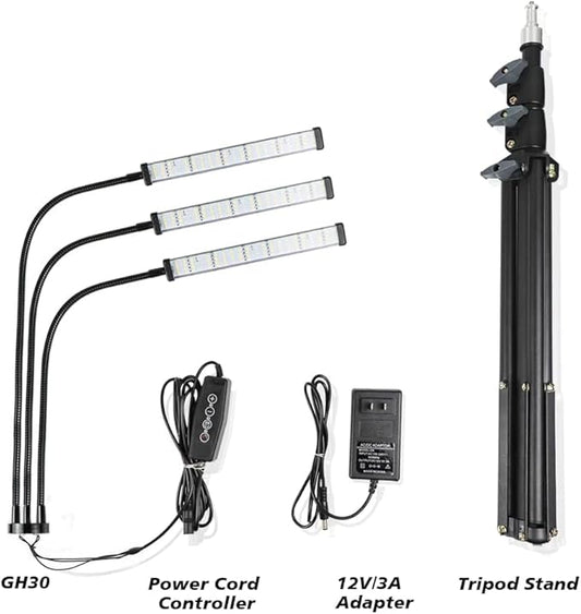 Grow Light with Stand,150W 252 LEDs 6000K Full Spectrum White Floor Lamp UV Plant Lights for Indoor Plants,5 Dimmable Levels & Auto On/Off Timer 4 8 12 Hrs