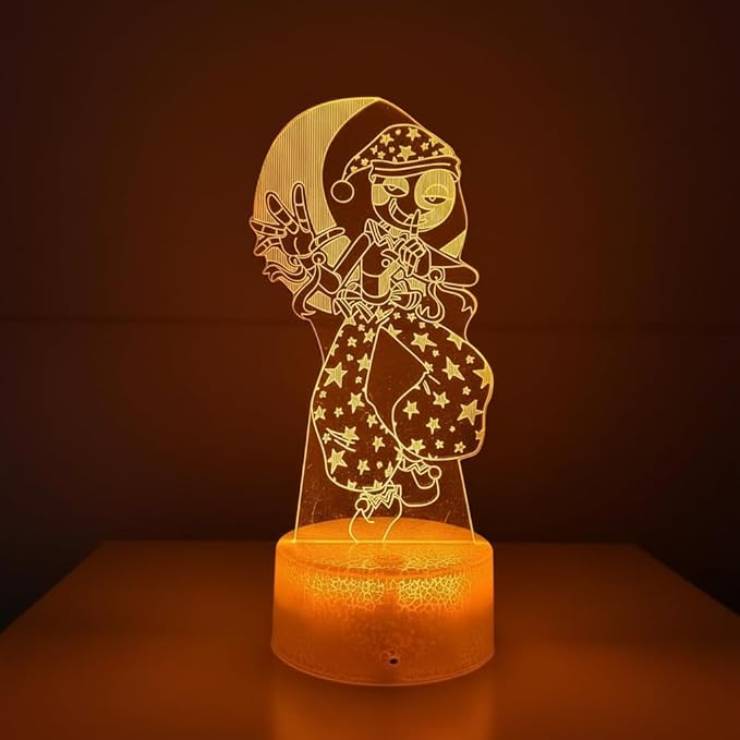 3D Illusion Night Light LED Lamp with Remote Control 16 Color Changing Visual Bedroom Decoration (Moondrop)