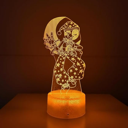 3D Illusion Night Light LED Lamp with Remote Control 16 Color Changing Visual Bedroom Decoration (Moondrop)