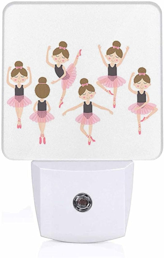 LED Night Light,Cute Ballerina LED Night Light Plug into Wall with Dusk to Dawn Light Sensor White Energy Efficient Nightlight for Bedroom Bathroom Hallway Living Room Kitchen