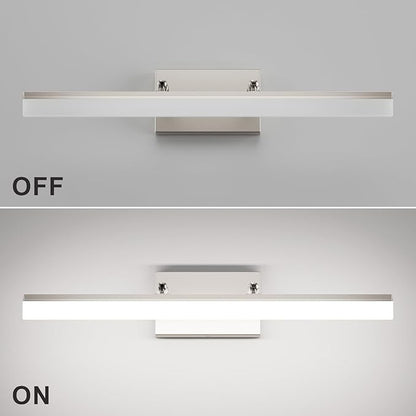 Aipsun 24 inch Modern Brushed Nickel Vanity Light Adjustable Bathroom Light Fixtures Over Mirror Rotatable Vanity Lighting 5500K