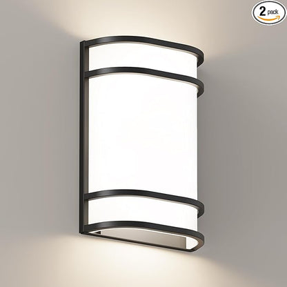Led Wall Lights Indoor- 10 Inch Modern Wall Sconce Lighting 3000K/4500K/6000K Adjustable Led Wall Lamps for Hallway, Staircase, Corridor, Bedroom, Living Room, Kitchen (Black, 1 Pack)