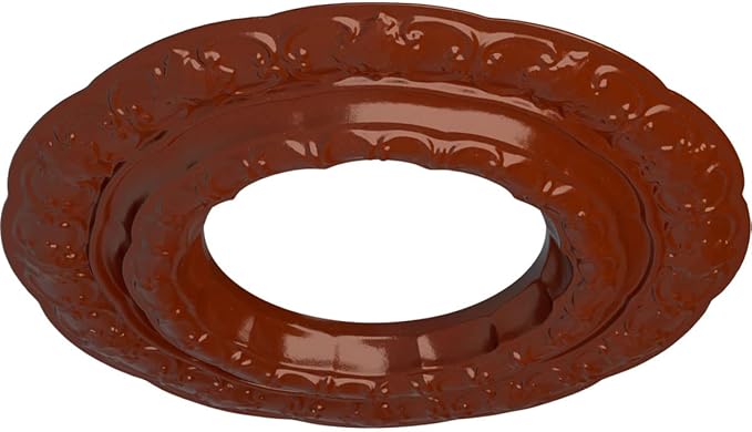 Ekena Millwork 15 3/8"OD x 7"ID x 1"P Lisbon Ceiling Medallion Fits Canopies up to 7" Ceiling Medallion, FireBrick