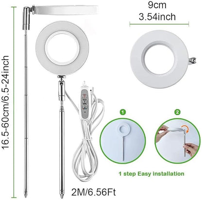 Andy's Orchids LED Grow Light, Adjustable Height, Full Spectrum, 360 Lumen, 40 LED Beads, USB Powered, White, Acrylic & Metal, Modern Design, Indoor Use