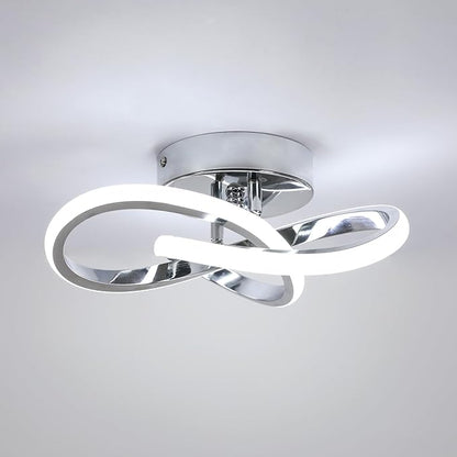 Goeco Modern LED Ceiling Light, 9.8'' 6500K Semi Flush Cool White Design for Bedroom, Corridor, Bathroom, Office, Kitchen, Laundry Room