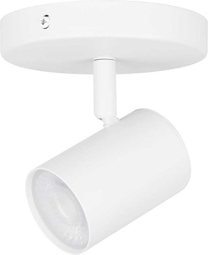 Amped Collection LED 10W 808 Lumens Adjustable Monopoint 5-CCT Selectable with Canopy for Junction Box in White