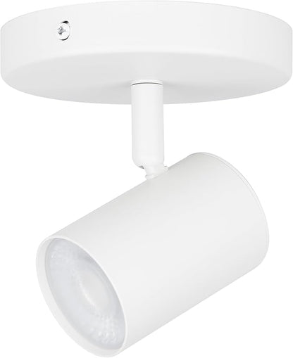 Amped Collection LED 10W 808 Lumens Adjustable Monopoint 5-CCT Selectable with Canopy for Junction Box in White