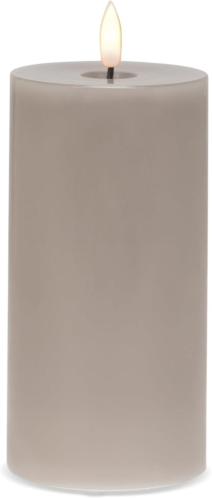Abbott Collection Wax LED Flameless Pillar Candle - Gray (3x6 H)