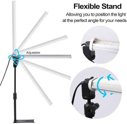 Standing LED Grow Light，Adjustable T12 Bar Plant Light, White 6500K Full Spectrum Plant Grow Lamp on Stand for Indoor Plants Seed Starting, Seedlings, Veg, Flower