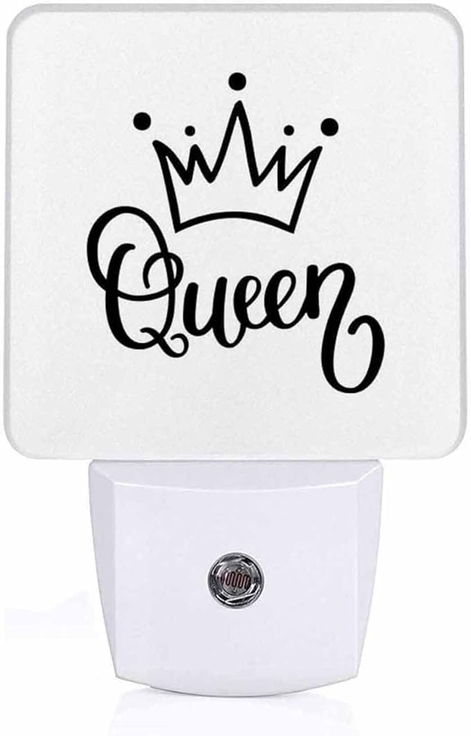 LED Night Light Lamp with Smart Sensor Dusk to Dawn Sensor,Funny Queen Crown Night Light Daylight White,0.5W Plug-into Wall for Adults,Bedroom,Bathroom,Hallway,Kitchen