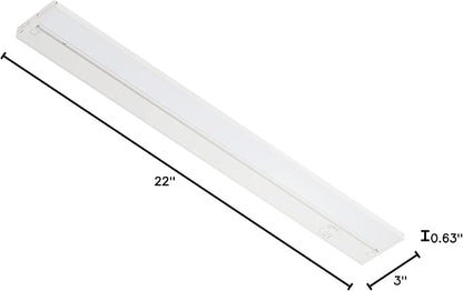 LAGOM Halo Under Cabinet Light, 22‑Inch Hardwired Dimmable LED, 2700K/4000K/5000K, Power Cord Sold Separately, White, UC0122WH27