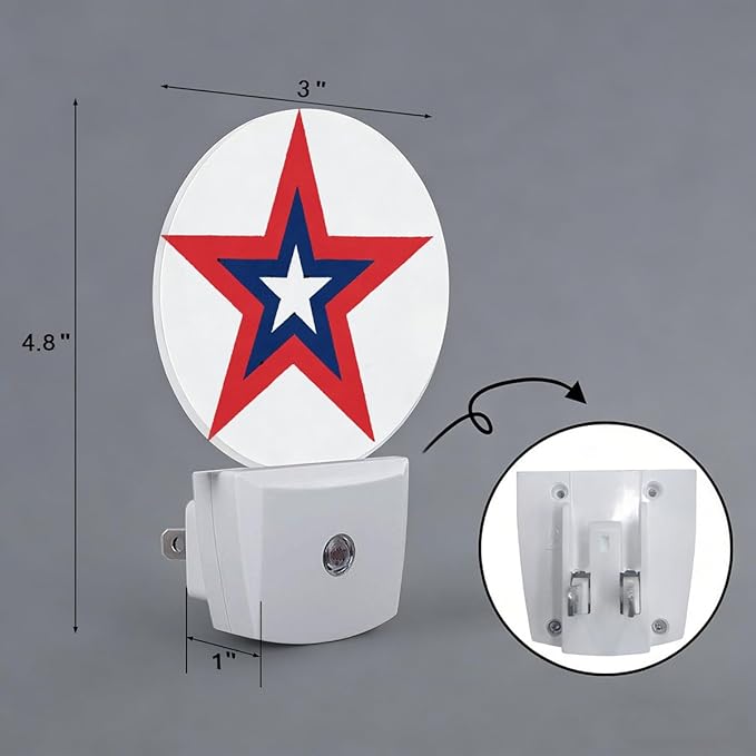Red Blue Star Night Light Plug Into Wall Auto Led Sleep Round Lamp for Living Room Hallway Stairs