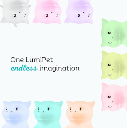 Lumipets Remote Control Silicone Night Light for Kids - Dragon Design with 9 Soft Colors & Sleep Timer - Rechargeable, Battery-Operated Lamp for Bedroom | Baby Nursery, Toddler, Girls, Boys