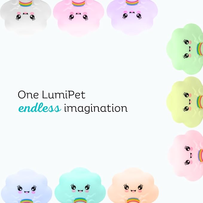 Lumipets Cloud Squishy Night Light for Kids | Soft Silicone Bedside Mood Lamp with Remote & Tap Control | Rechargeable Color Changing Night Light for Boys & Girls | Portable Nightlight with USB Cord