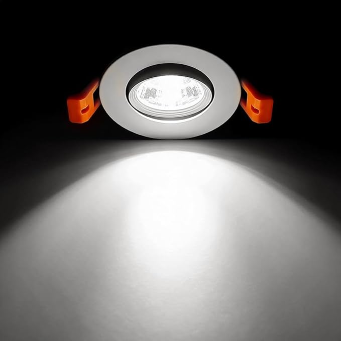 2Inch LED Recessed Ceiling Light, 3W Dimmable LED Downlight, Natural White 4000K, 60 Beam Angle COB Recessed Lights with Driver, 25W Halogen Bulbs Equivalent for Ceiling Lighting, White 6 Pack
