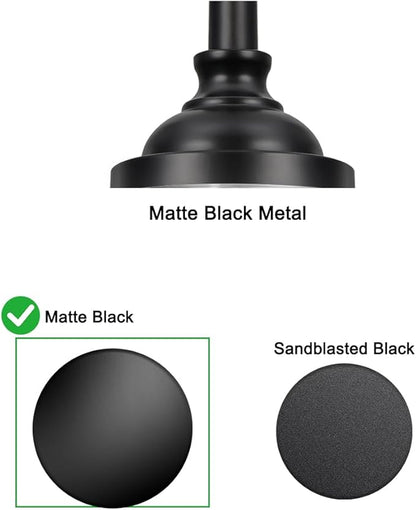 Black Vintage Pendant Lights Kitchen Island, Adjustable Height Kitchen Island Lighting, Bathroom Pendant Light with Clear Glass Shade- Dual Mount Ceiling & Hanging Fixtures with 90° Swivel for Decor