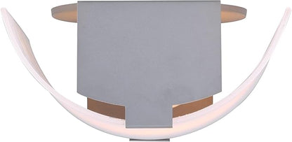 Canarm 1-Light Wall Sconce, Frosted Glass Shade with Gray Accents, Low-Profile Transitional Wall Lighting for Bedroom, Hallway or Living Room