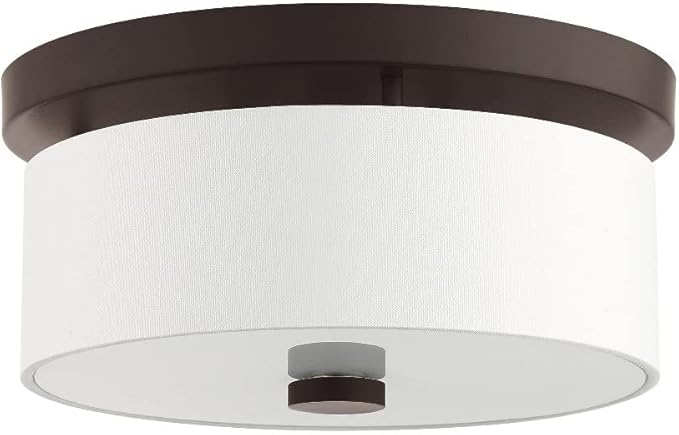 Livex Lighting 50862-91 Meridian 2-Light Ceiling Mount, Brushed Nickel