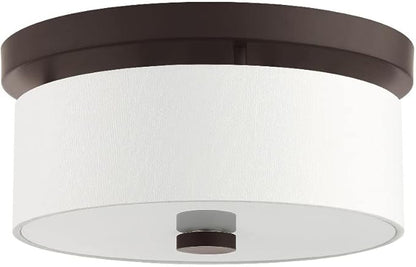 Livex Lighting 50862-91 Meridian 2-Light Ceiling Mount, Brushed Nickel