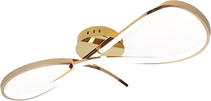 Modern LED Ceiling Light Fixture,30 Inch 22W Flush Mount Ceiling Chandelier,Dimmable Ceiling Lamp for Kitchen Bedroom Study Living Room Office Dining Room (Polished Gold-S)