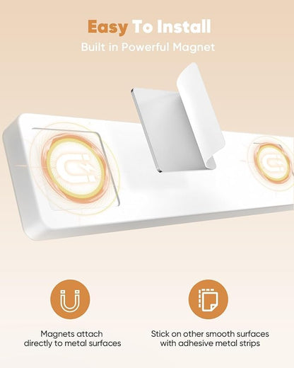 Under Cabinet Lighting, 3 Color Temperatures Motion Sensor Light Indoor 2 Pack, USB Rechargeable Battery Operated Closet Lights, Wireless Dimmable LED Cabinet Lights, Under Counter Light for Kitchen