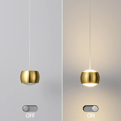 Modern LED Dimmable Pendant Light fixtures,Mini Island Pendant Lighting for Kitchen Island Dinning Room,Bedroom,Bar, Kitchen Island Ceiling Hanging Light Fixtures(gold-1-Pack)
