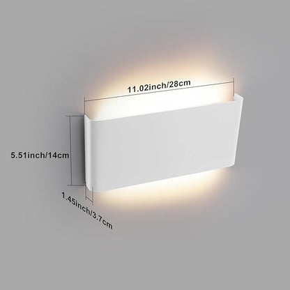 Mille Luckiole 11 Inch Hallway LED Wall Light,Dimmable 3000K-6500K 5 Color Selectable,Modern LED Sconce Wall for Stairwell,Bedroom,and Bathroom Vanity Mirror,15W White 4Pack Up and Down Led Wall Lamp