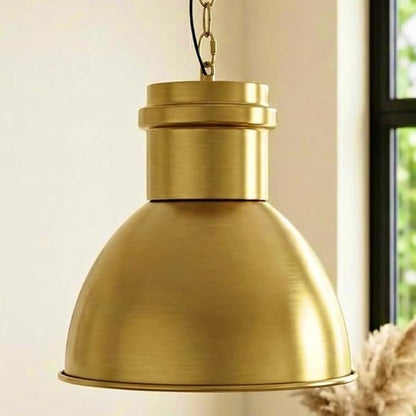 BoostArea Gold Pendant Light for Kitchen Island, 10.6" Large Metal Dome Shade, 70.9" Adjustable Height Hanging Light Fixture, Modern Farmhouse Pendant Lighting, E26 Base, Bulb Not Included