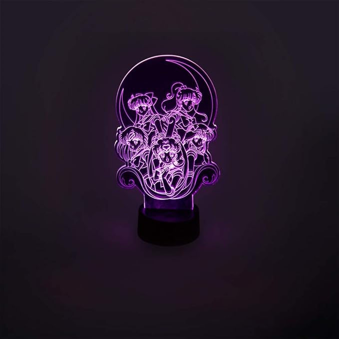 Stunned Mind Sailor Moon Acrylic Lamp LED Lamp [7” x 4.32”], Night Light, Lighting, Illuminate by Just Funky - Sailor Scouts, Prism Powers, Kawaii, Magical Girls, Usagi, “in The Name of The Moon”