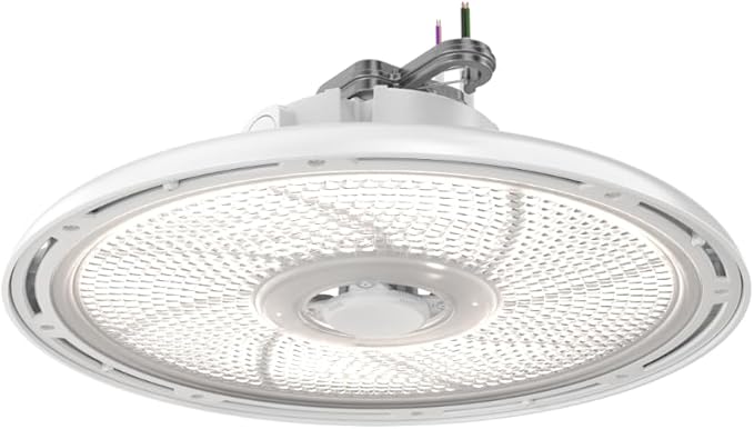Lithonia Lighting REBL Round High Bay LED Light, 24,000/27,000/30,000 Adjustable Lumen Output, 3500K/4000K/5000K Switchable White Color Temperature, Work Light, UVOLT 120-347V, 14.6" x 7.5", White