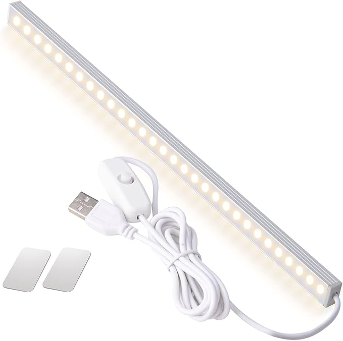 DWEPTU Kitchen Lights Closet Lights LED Light Bar Under Counter Light Fixtures with USB Powered LED Light Bar for Room Under Counter Lighting Work Tables Student Dormitory