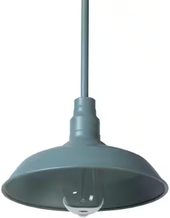Indoor/Outdoor Mini Pendant Light, 10"" Vintage Farmhouse Decor Adjustable for Kitchen, Restaurant, Dining Room, Cafe, Patio, Entryway, Yard, Waterproof Pendant in Teal Finish…, SHEL000083