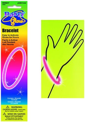 Vibrant Pink Glow Bracelet, 8" (1 Count) - Eye-Catching & Long-Lasting Party Accessory, Perfect for Parties & Events