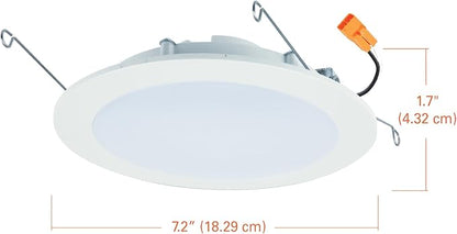 HALO HLBT 4 Pack 6 in Slim LED Recessed Light Trim with Selectable Color Temperature 2700K, 3000K, 3500K, 4000K, 5000K Dimmable Wet Location Indoor Outdoor New Construction Remodel - HLBT609FS5-4PK