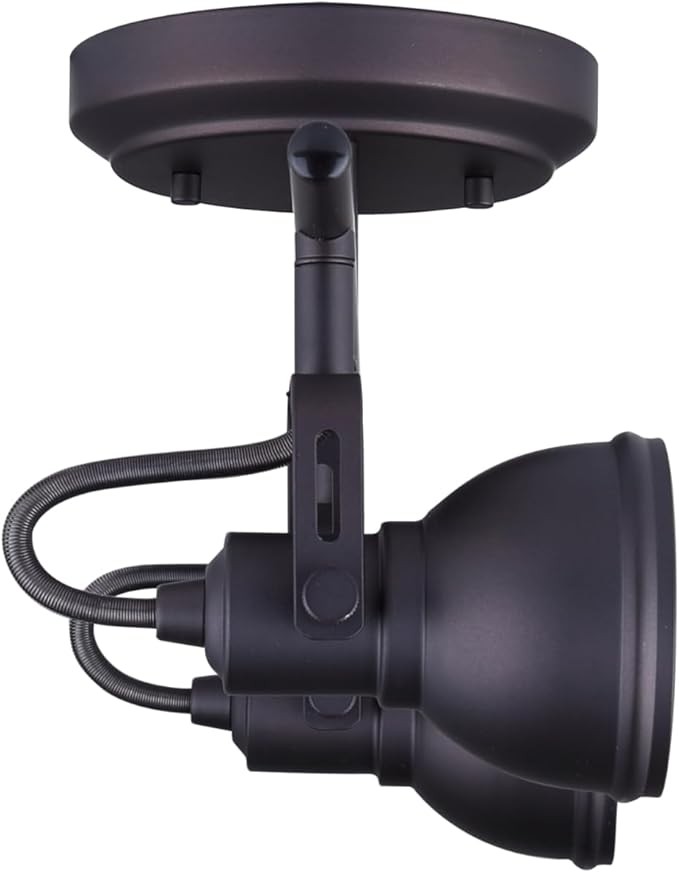 Canarm Polo 2-Light Track Lighting Fixture, Oil Rubbed Bronze, Modular Adjustable Heads, Modern Industrial Ceiling or Wall Mount for Living Room, Kitchen
