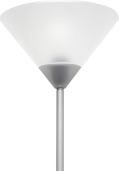 Simple Designs LF1052-SLV 70" Contemporary Classic Metal Uplight Floor Lamp, for Ambient Lighting, Living Room, Bedroom, Silver