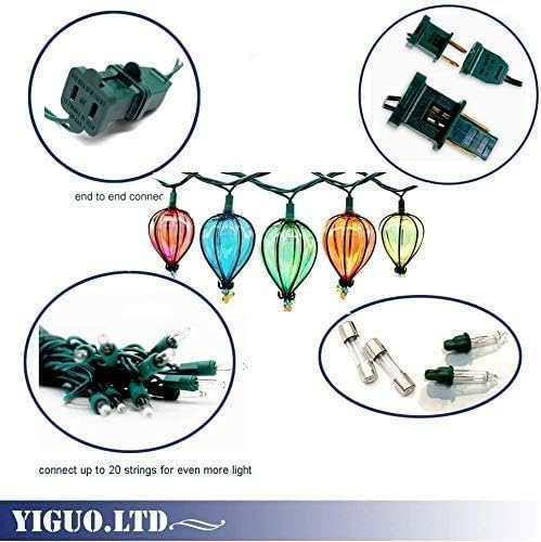 DOGHLY 11FT Fairy String Lights with 10 Color Bulbs Decorations, Outdoor Tropical Beach Theme Lights Patio String Lights for Party Camping Wedding Decor, UL Listed, Connectable,1 Pcs
